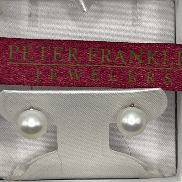 Peter Franklin 925 Sterling Silver Pearl Studs Earrings - Picture 3 of 6